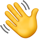 emoji di una mano che saluta